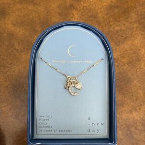 A New Day Gold “C” Necklace with Charms